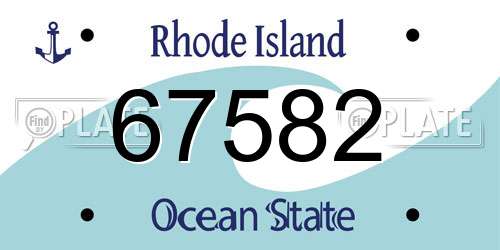 67582 Rhode Island License Plate