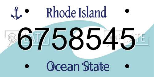6758545 Rhode Island License Plate
