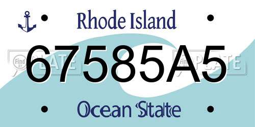 67585A5 Rhode Island License Plate