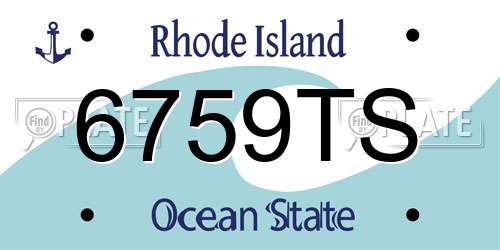 6759TS Rhode Island License Plate