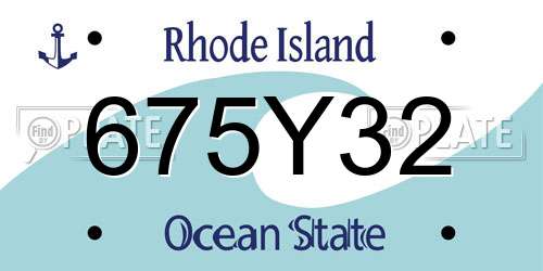 675Y32 Rhode Island License Plate