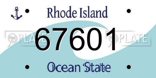 67601 Rhode Island License Plate