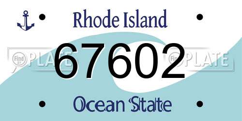 67602 Rhode Island License Plate