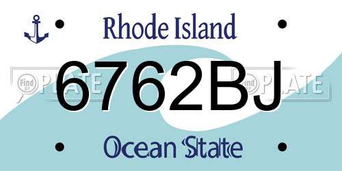 6762BJ Rhode Island License Plate
