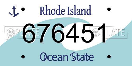 676451 Rhode Island License Plate