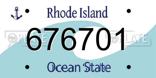 676701 Rhode Island License Plate