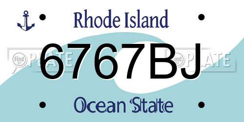 6767BJ Rhode Island License Plate