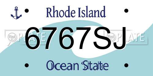 6767SJ Rhode Island License Plate