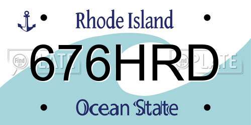 676HRD Rhode Island License Plate