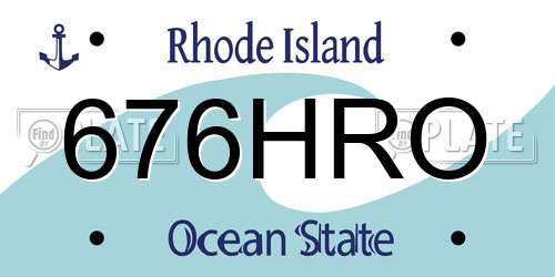 676HRO Rhode Island License Plate