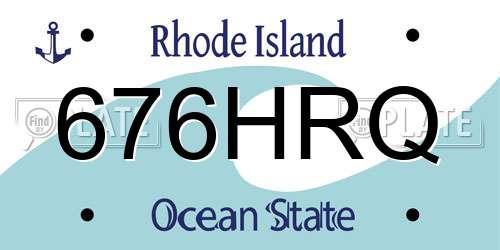676HRQ Rhode Island License Plate