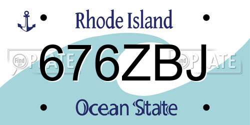676ZBJ Rhode Island License Plate