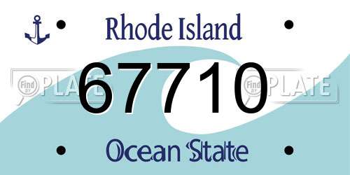 67710 Rhode Island License Plate