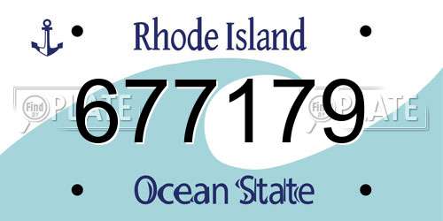 677179 Rhode Island License Plate