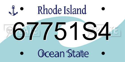 67751S4 Rhode Island License Plate