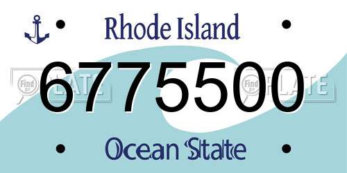 6775500 Rhode Island License Plate