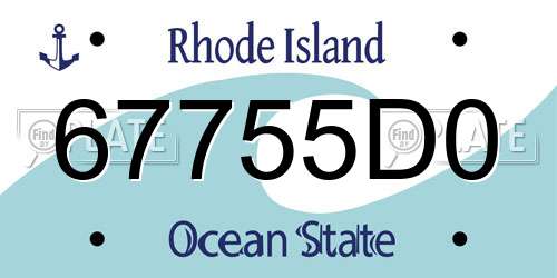67755D0 Rhode Island License Plate