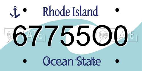 67755O0 Rhode Island License Plate