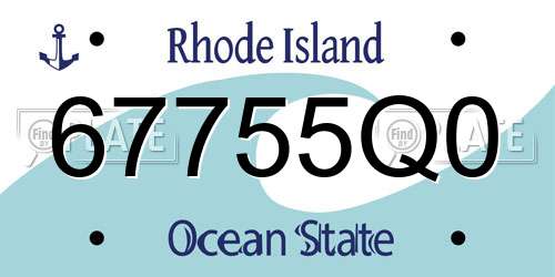 67755Q0 Rhode Island License Plate