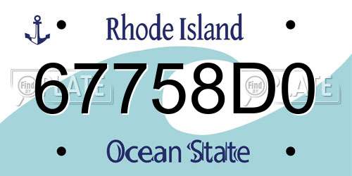 67758D0 Rhode Island License Plate