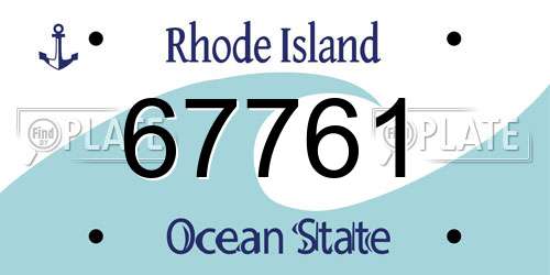 67761 Rhode Island License Plate