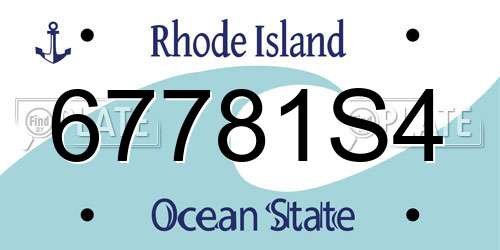 67781S4 Rhode Island License Plate