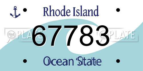 67783 Rhode Island License Plate