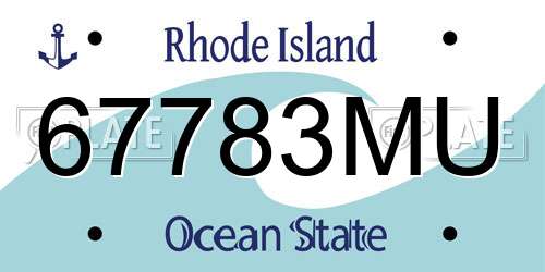 67783MU Rhode Island License Plate