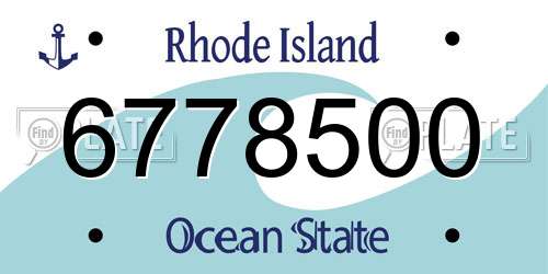 6778500 Rhode Island License Plate