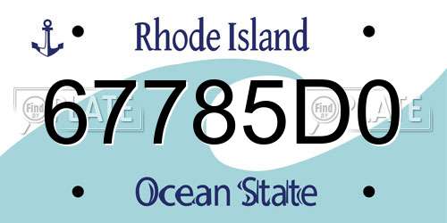 67785D0 Rhode Island License Plate