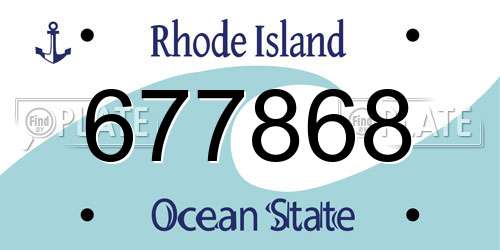 677868 Rhode Island License Plate