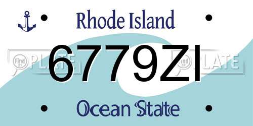 6779ZI Rhode Island License Plate