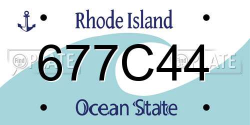 677C44 Rhode Island License Plate