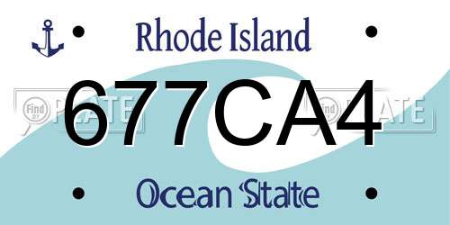 677CA4 Rhode Island License Plate