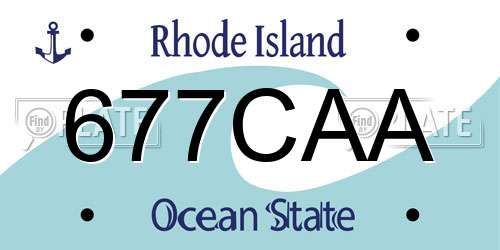 677CAA Rhode Island License Plate