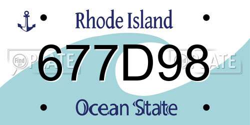 677D98 Rhode Island License Plate