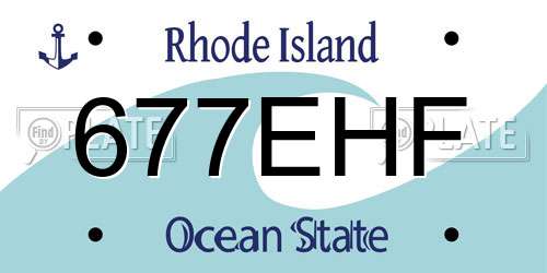 677EHF Rhode Island License Plate