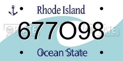 677O98 Rhode Island License Plate