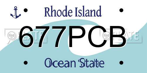 677PCB Rhode Island License Plate