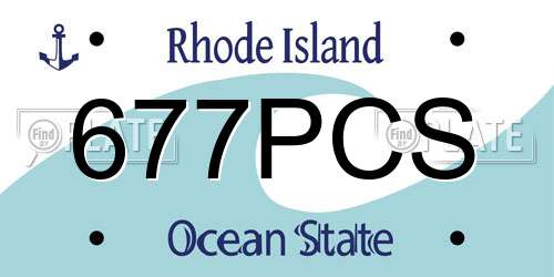 677PCS Rhode Island License Plate