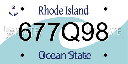 677Q98 Rhode Island License Plate