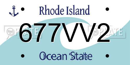 677VV2 Rhode Island License Plate