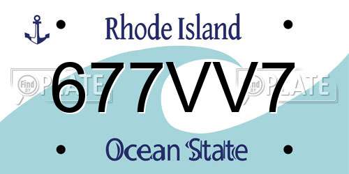 677VV7 Rhode Island License Plate