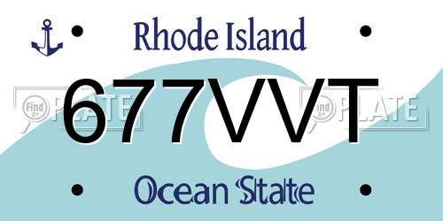 677VVT Rhode Island License Plate
