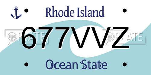 677VVZ Rhode Island License Plate