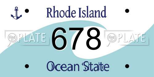 678 Rhode Island License Plate