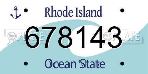 678143 Rhode Island License Plate