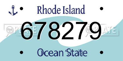 678279 Rhode Island License Plate