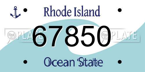 67850 Rhode Island License Plate