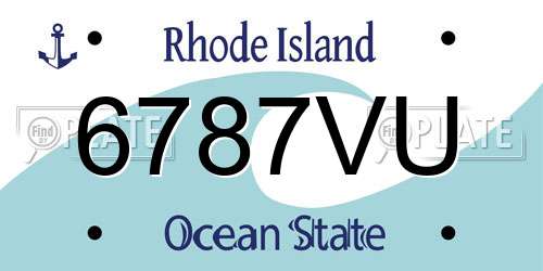 6787VU Rhode Island License Plate